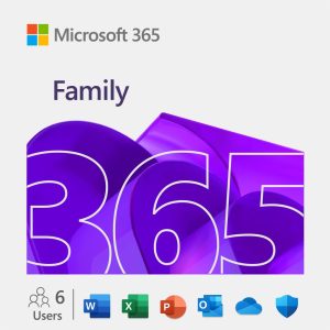 Microsoft 365 Family – 6 Devices- up to 6 TB of cloud storage (1 TB per person)- Advanced security - Innovative apps with AI - 12-Month Subscription - Windows/Mac